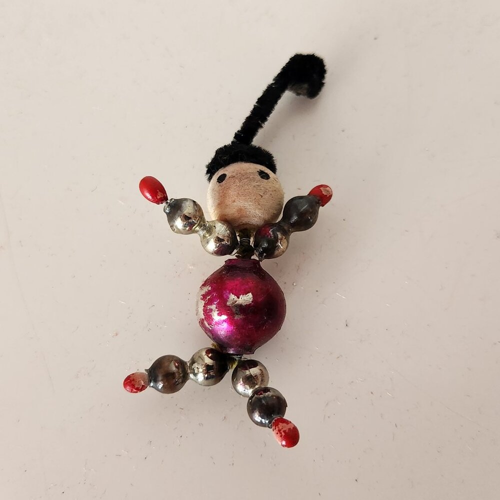 Vintage Mini Mercury Glass Ball Pipe Cleaner Gift Package Ornament *AS IS*